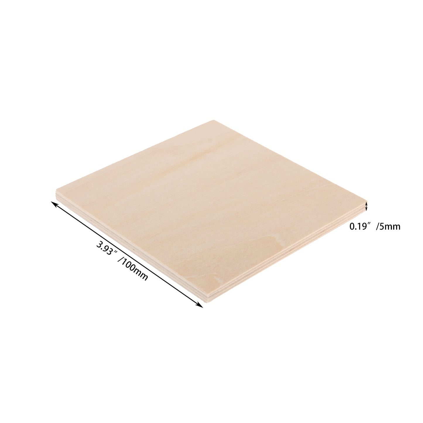 RDEXP 10x10cm Blank 5mm Thickness Wooden Board Unfinished Unpainted Wood Sheets for Wood DIY Craft Carving Modeling Set of 10