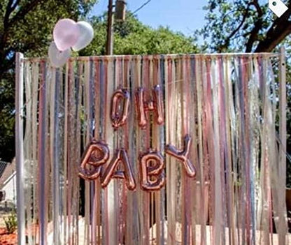 Tellpet OH Baby Letter Balloons, Baby Shower Decor for Girl, Rose Gold, 16 Inch