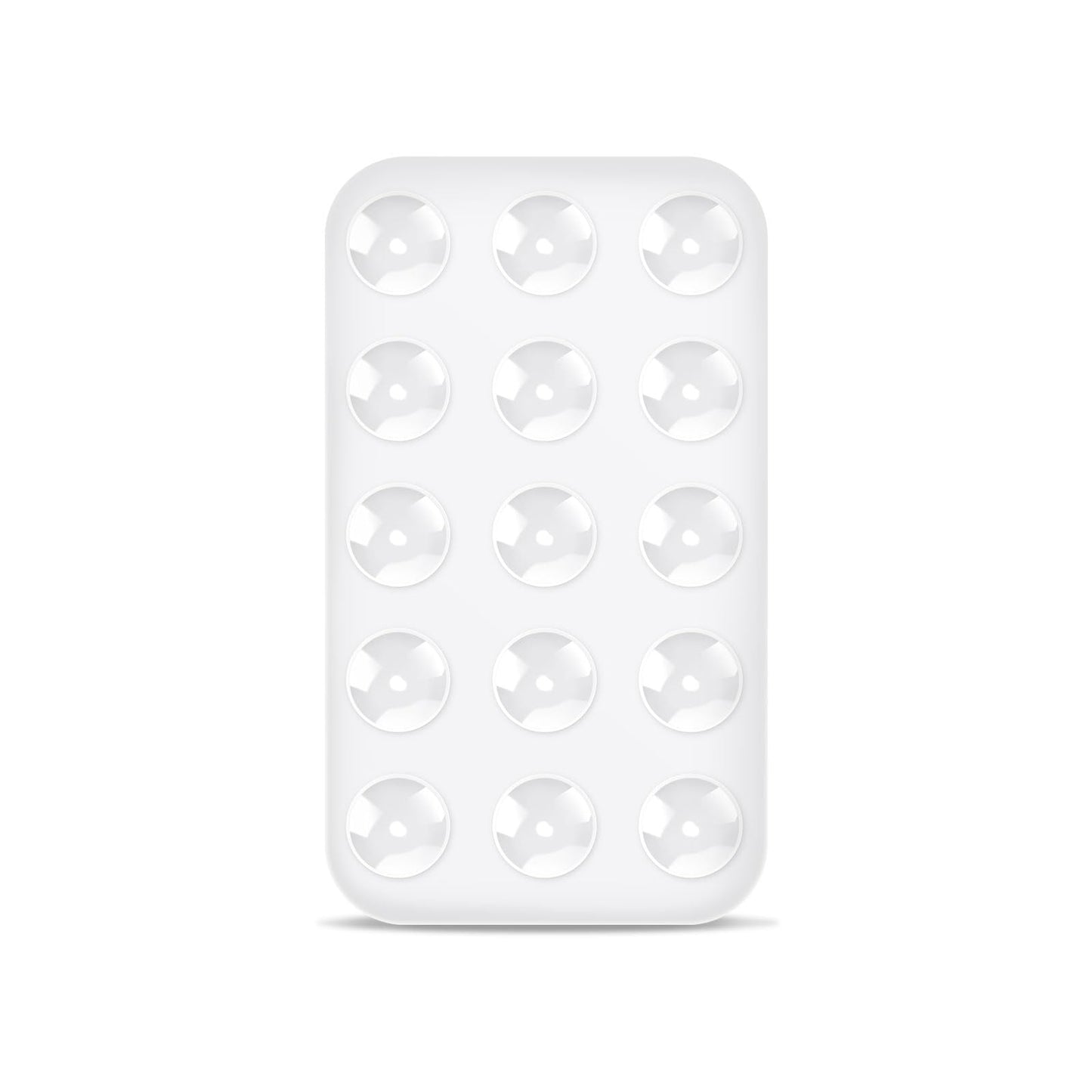 Silicone Suction Cup Phone Holders - Double Sided Suction Mount for Car, Rectangle Phone Mount for Mobile Phones (White)