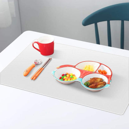 Waterproof Silicone Placemats, Non-Stick Baking Mat for Kids, Heat Resistant Countertop Protector Pads (Clear, 3pack)
