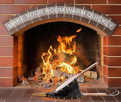 AYNEFY Manual Fireplace Bellows, Wooden Air Blower for Barbecue, Outdoor Cooking Fan Tools Accessories
