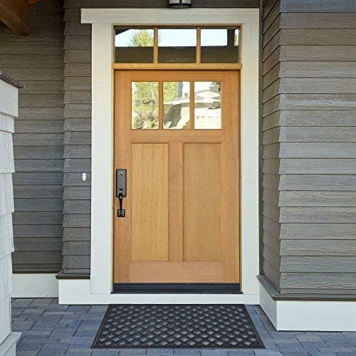 Wrought Iron Rubber Door Mat, Lattice - 18 Inch Width, 30 Inch Length - Durable Decorative Outdoor Welcome Mats