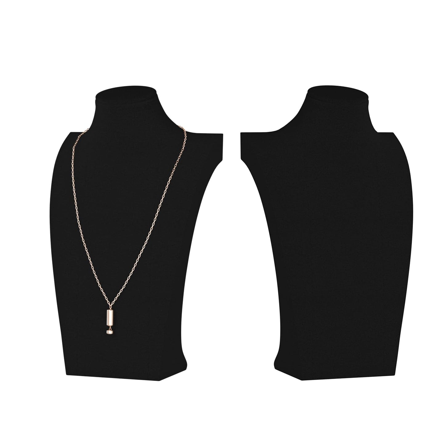 KunGe Necklace Bust Display Stand, Necklace Holder, Pendant Chain Necklace Organizer for Women (Black Velvet, S 1PCS)