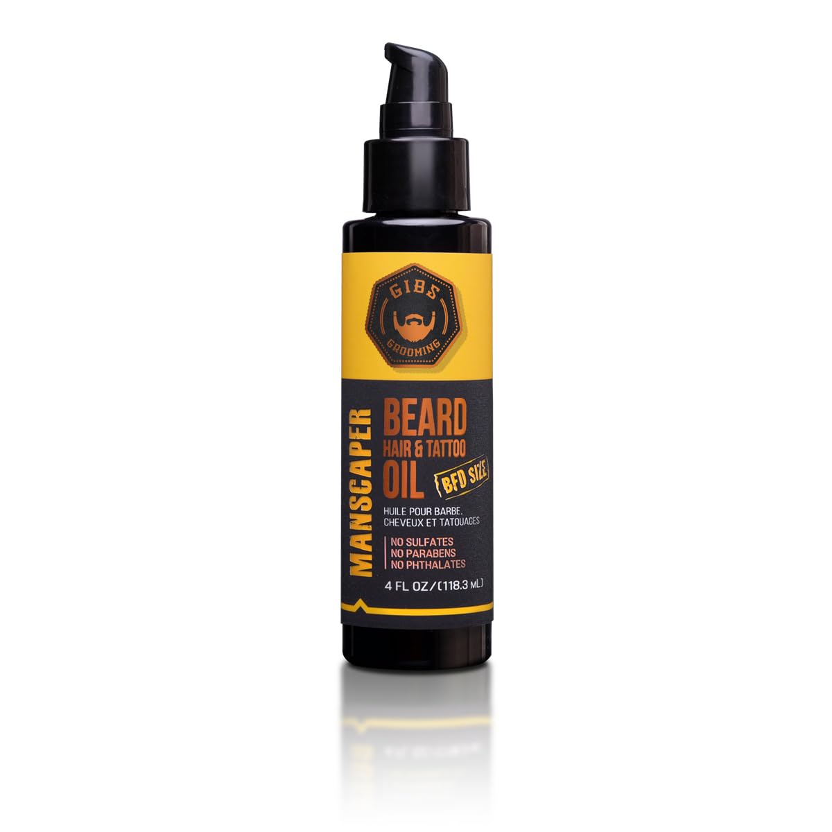 GIBS Beard, Hair & Tattoo Oil - Softens & Strengthens Beard Growth, Moisturizes Skin (4 Scents, 2 Sizes)