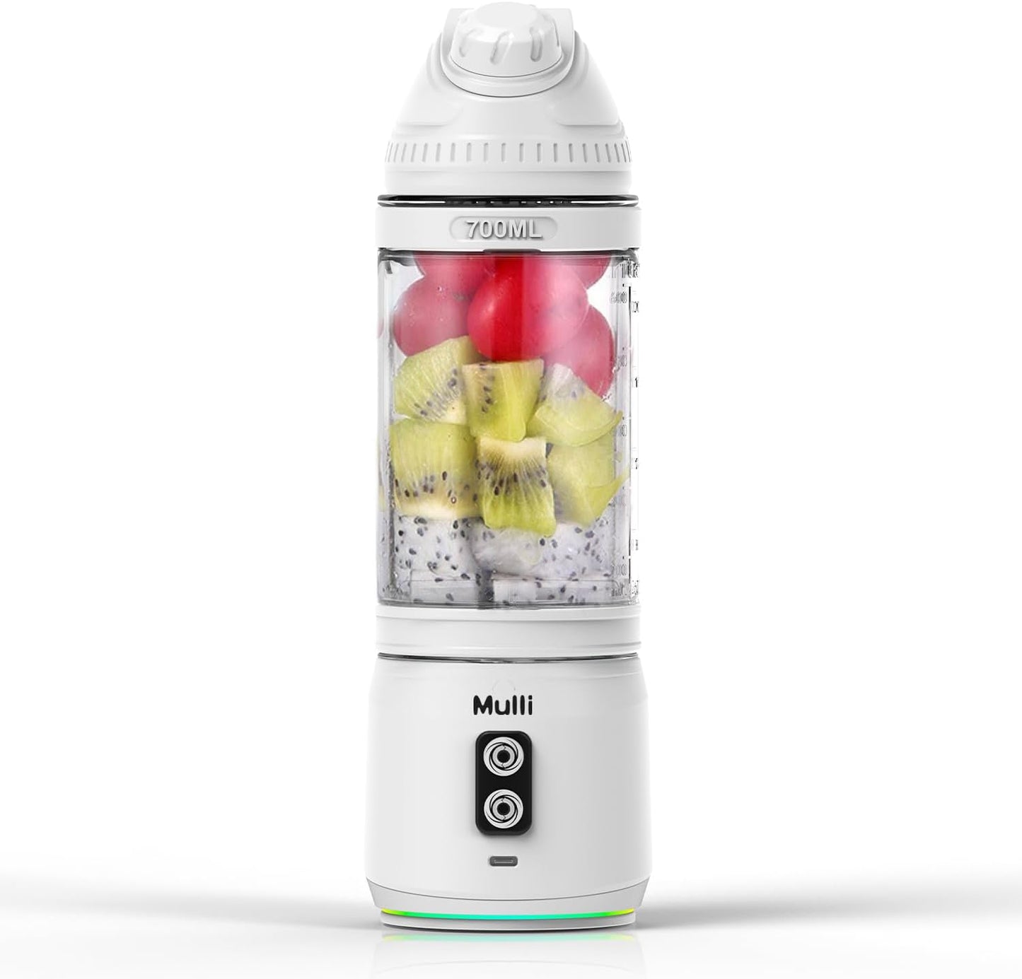 Mulli Portable Blender, 24oz Travel Blender for Shakes and Smoothies, USB Rechargeable Mixer with Lid for Gym