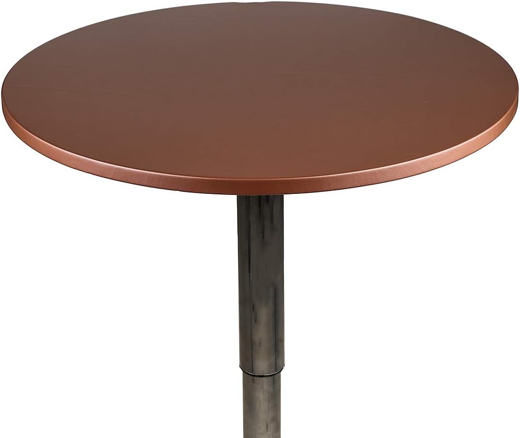 24 Inch JISEN Cocktail Waterproof Round Table Topper Cap Polyester Fitted Stretchable Tablecloth Cover D-Coffee