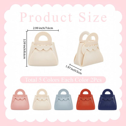CALFOVERA 10 Pack 5 Colors PU Leather Party Favor Boxes Reusable Leather Candy Wrapping Bags Mini Gift Treat Favour Handbags with Handle for Weddings Birthdays Christmas Showers Halloween