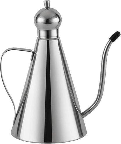 Stainless Steel Olive Oil Dispenser Bottle - Leakproof Oil Pot, Kitchen Storage Container (350ml)