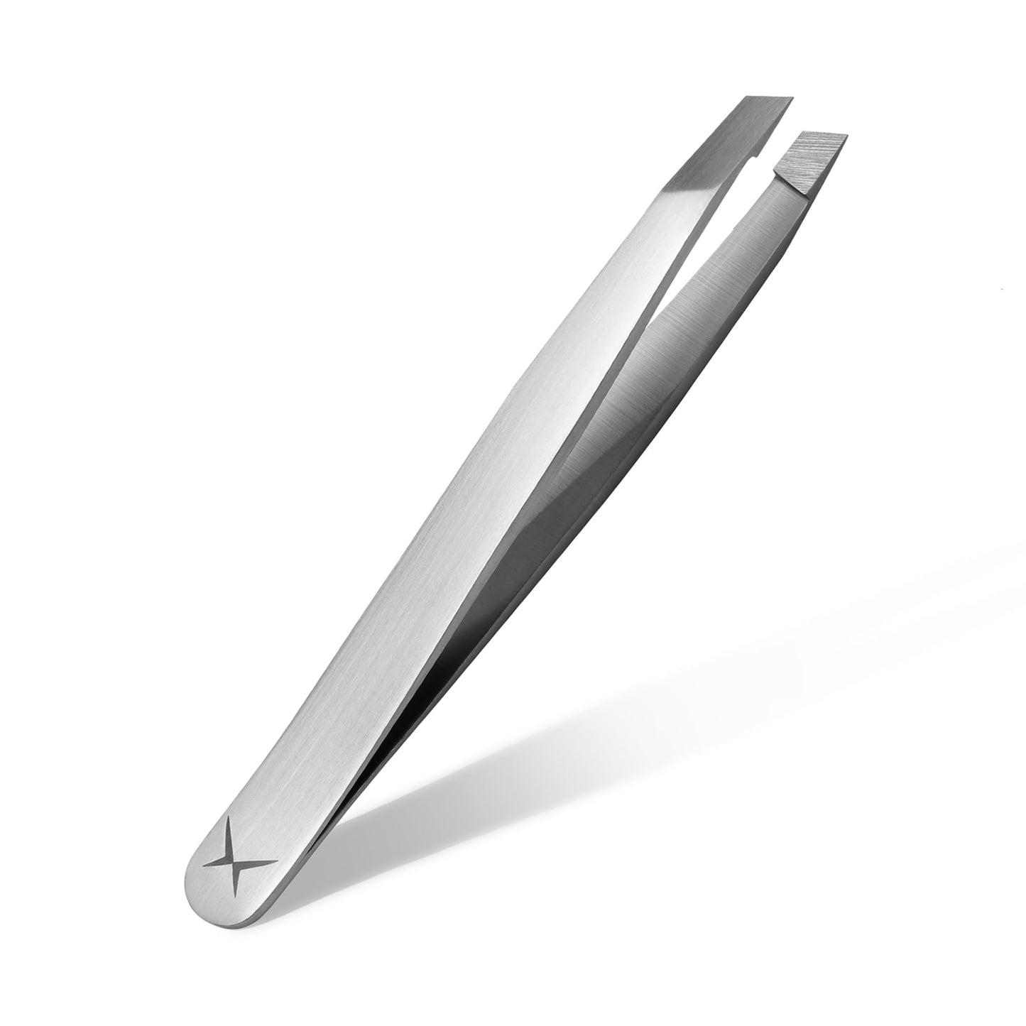 Stainless Steel Mini Slant Tweezer - Professional Precision Eyebrow Tweezers for Women & Men, Rust-Proof Travel Grooming Tool for Facial Hair Removal, Chin Hair & Ingrowns (Classic Stainless)
