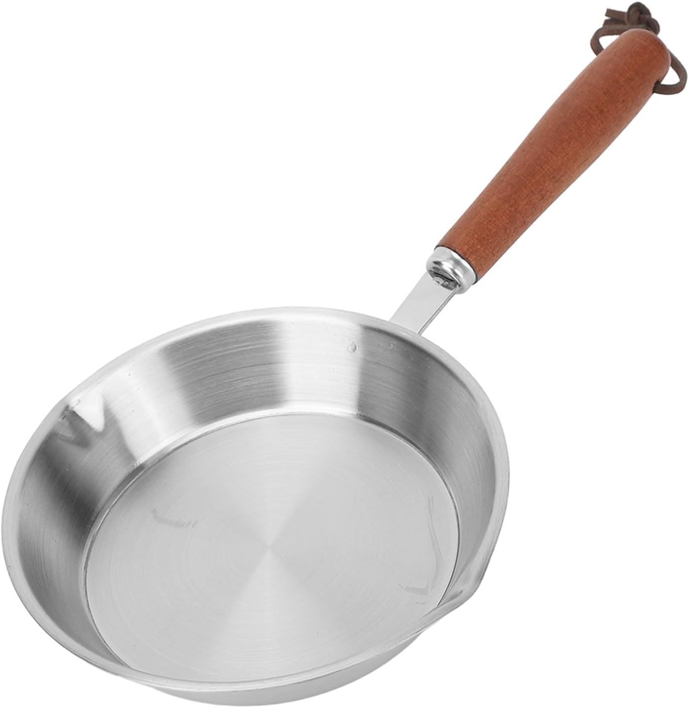 Luqeeg Mini Stainless Steel Frying Pan, Non Stick Egg Pan, Compatible with Induction & Gas Stoves, Ergonomic Handle