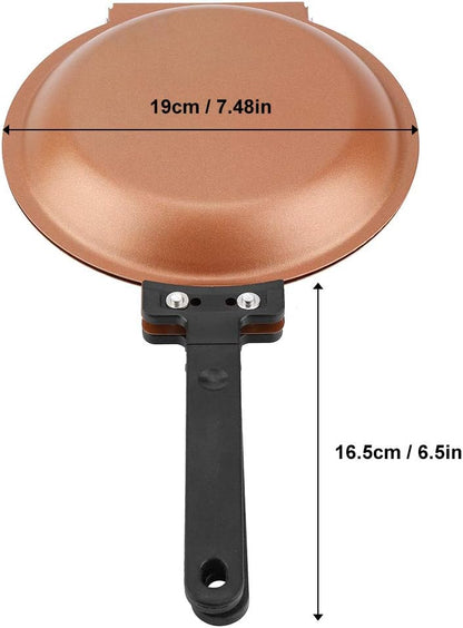 Iron Double Side Egg Frying Pan, Nonstick Skillet for Breakfast Cooking, Suitable for Gas Stove