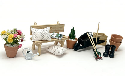 blminiatures 20 Pcs 1:12 Scale Miniature Fairy Garden Planting Set with Mini House Building Accessories, Miniature Plants for Dollhouse Craft,Miniature Decor Gifts for Adult Hobby Lovers