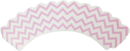 Wrapables Standard Size Chevron Cupcake Wrappers, Set of 20, Pink