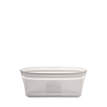 Zip Top Reusable Food Storage Bags | Medium Dish [Frost] | Silicone Meal Prep Container | Microwave, Dishwasher and Freezer Safe | Made in the USA