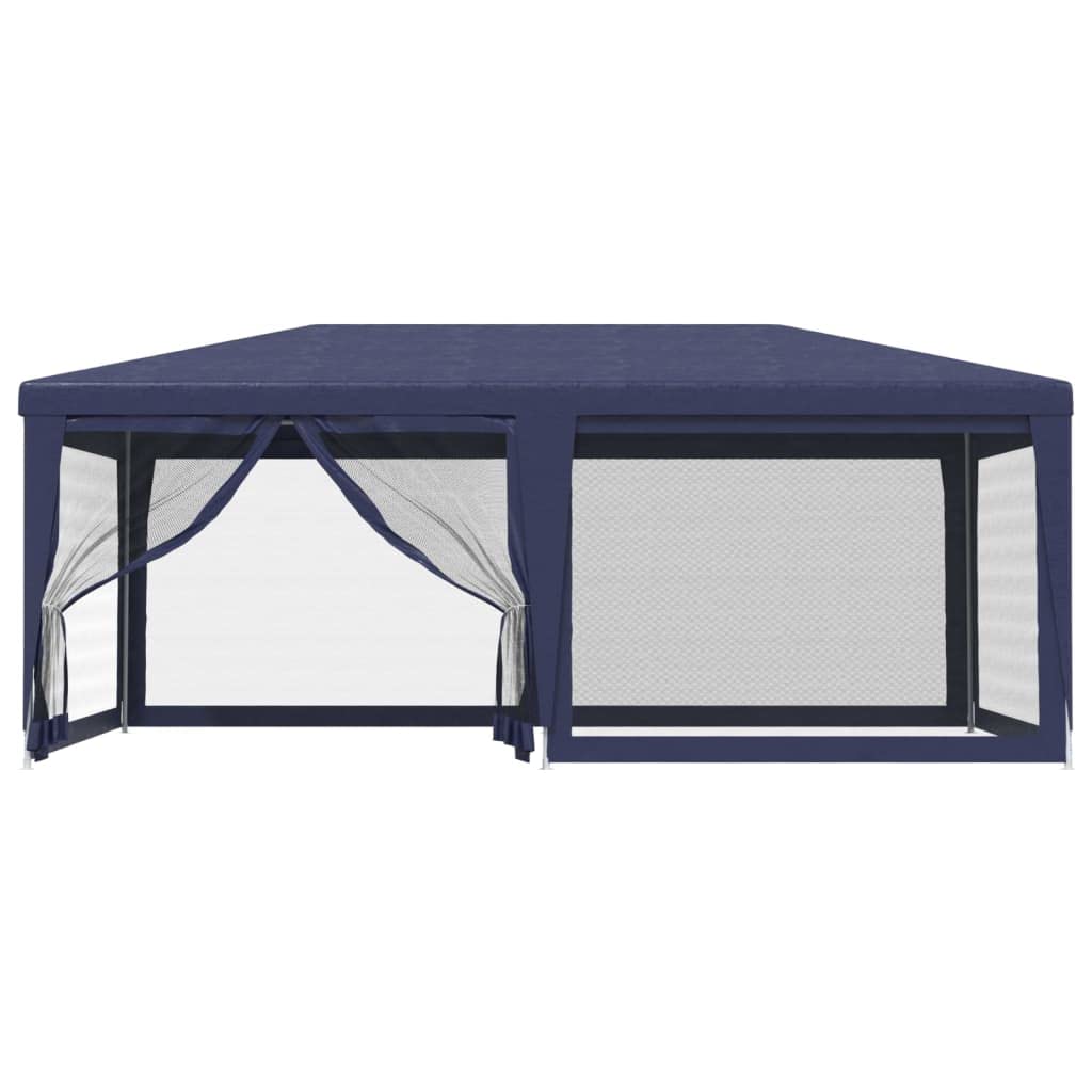 Party Tent, Blue 19.7'x13.1' HDPE, Waterproof UV Proof Outdoor Gazebo with 6 Mesh Sidewalls, Iron Frame for Events, Weddings, and Parties Lawn Structures