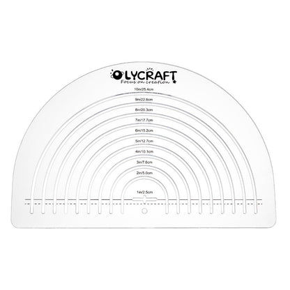 OLYCRAFT Circle Acrylic Ruler for Cutting Fabric Clear Acrylic Templates 11.8x7.9 Inch Circle Cut Ruler Multifunctional Sewing Rulers Curve Ruler Quilting Tool for Quilting Sewing Supplies-0.3cm Thick
