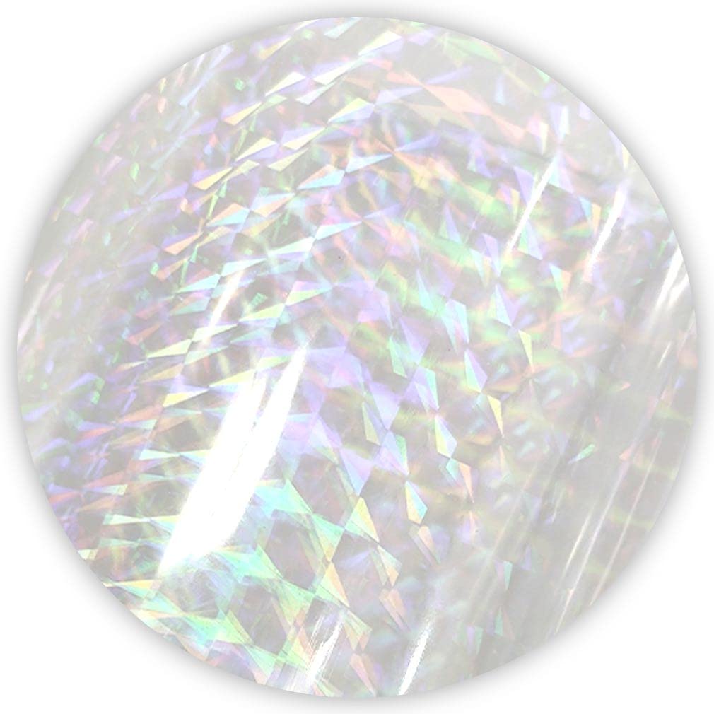 Iridescent Clear Film Laser Mirror Rainbow Transparent PVC Waterproof Vinyl Material for Bows Jewlery Bags Making DIY Crafts (Gem Patterns-A)