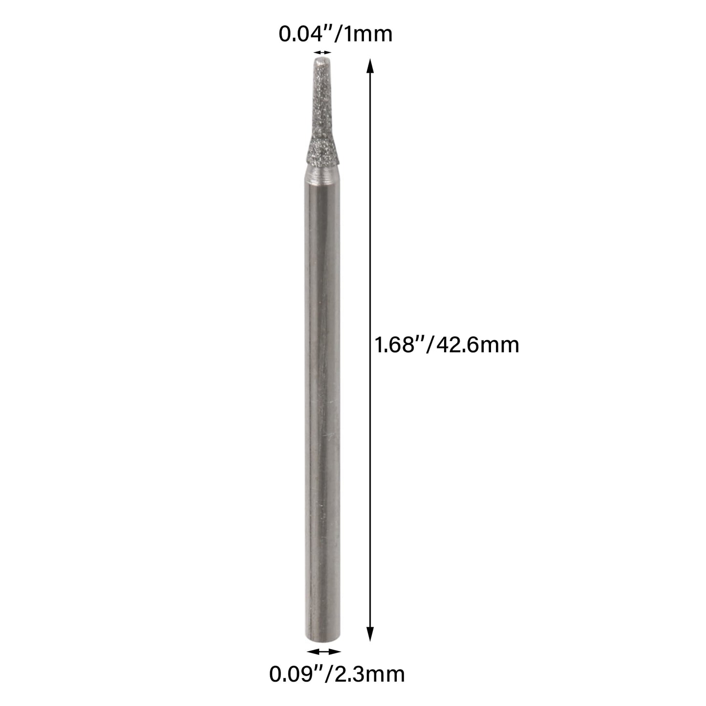 BQLZR 1mm Silver Gemstones Diamond Burrs Engraving Drill Bits Jewelry Jade Carving Drill Hole Tools Pack of 100