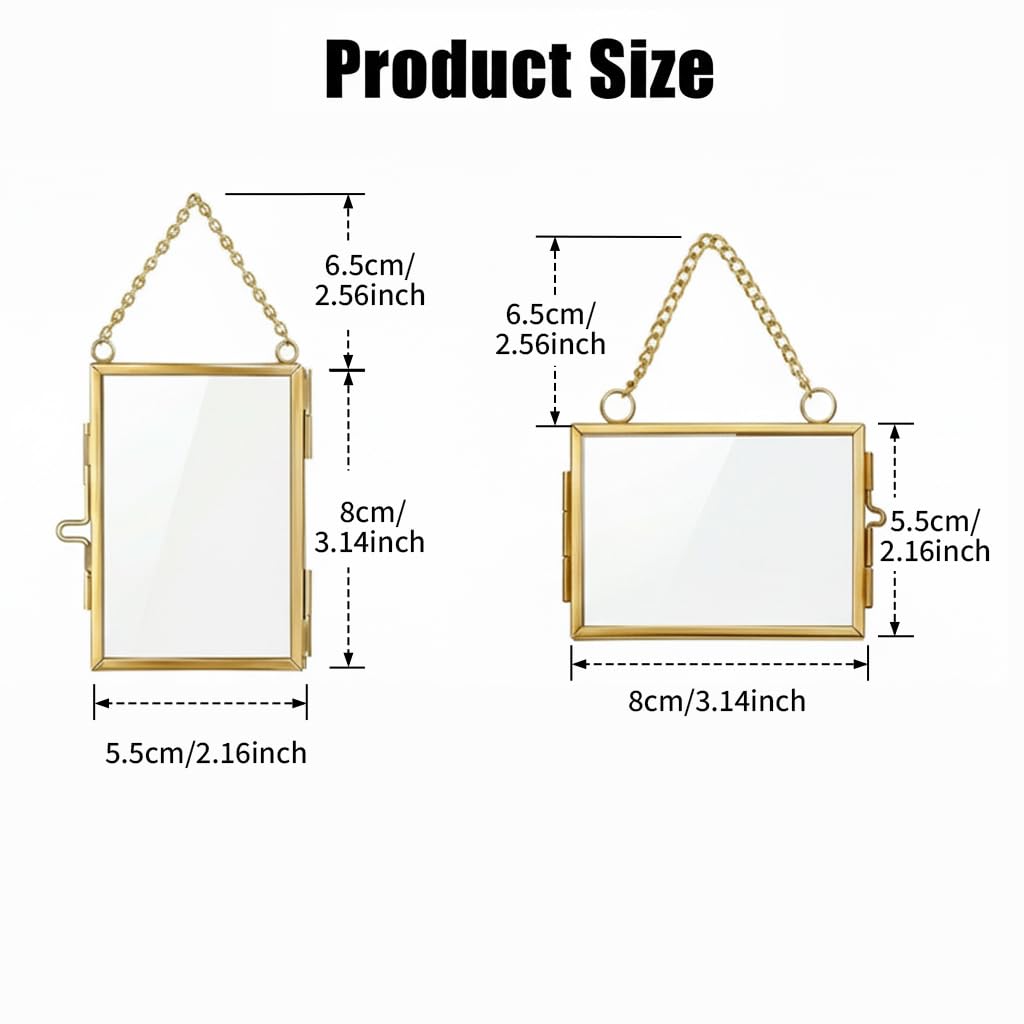 Gold Metal Pressed Flower Frame,Double Glass Display for DIY Floral Art, Ideal for Home Decor and Botanical Projects, Gift for Creating Custom Floral DIY Displays on Wall Tables Living Room Office