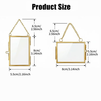 Gold Metal Pressed Flower Frame,Double Glass Display for DIY Floral Art, Ideal for Home Decor and Botanical Projects, Gift for Creating Custom Floral DIY Displays on Wall Tables Living Room Office