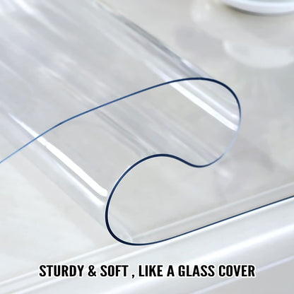 Royhom Clear Table Protector 42 x 90 Inch - 2mm Thick Plastic Table Cover, Clear Table Cover Protector Rectangle, Waterproof PVC Desk Mat for Coffee Table, Writing Desk, Dining Room, Dresser