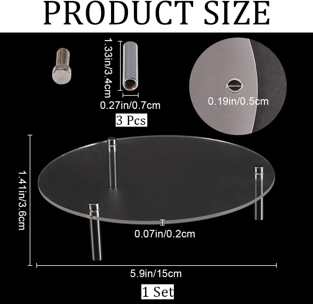 CRASPIRE Acrylic Cake Stands for Dessert Table, Clear Cupcake Display Holder, Round Food Organizer for Party Decoration