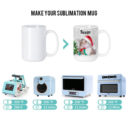 PYD Life 24 Pack Sublimation Mugs Blank 15 OZ Bulk with Box White Ceramic Photo Coffee Cups for Cricut Mug Press and Tumbler Heat Press Print