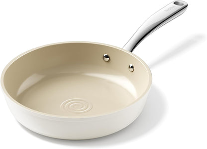 Redchef Nonstick Ceramic Frying Pan - Stay Cool Handle, PFOA & PFAS Free, 8" Beige Skillet