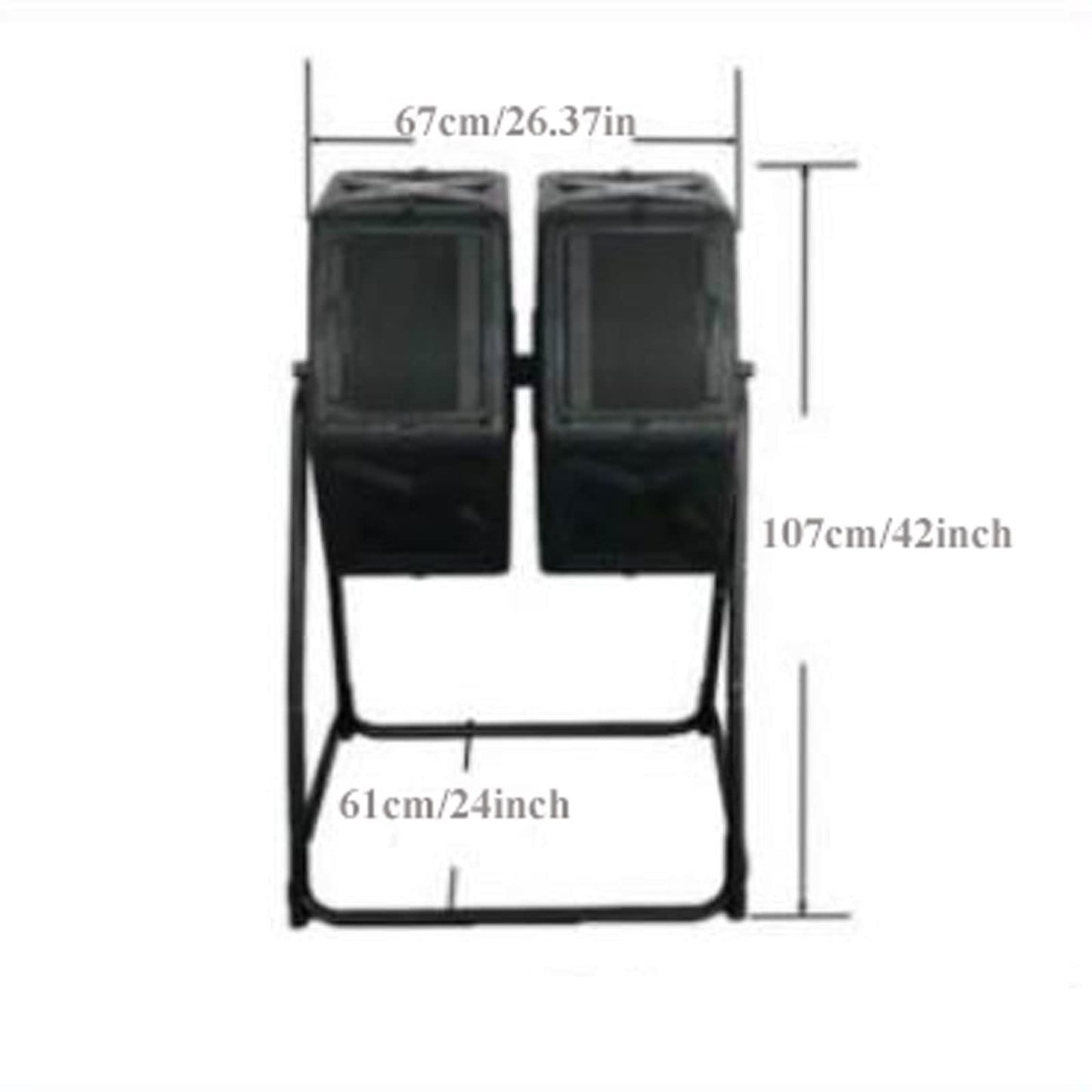 Kitchen Compost Bin, Compost Bin Tumbling Composter Rotating w/ 2 Doors Compost Bin, Dual Chamber All Season Heavy Duty Outdoor Gardening Composting Tumblers Garden Yard (140L/37 Gallon, Black) ,Indoo