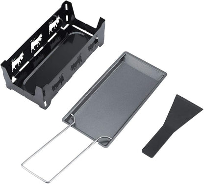 ViaGasaFamido Carbon Steel Grilling Tool Set - Non-Stick Cheese Pot with Foldable Handle
