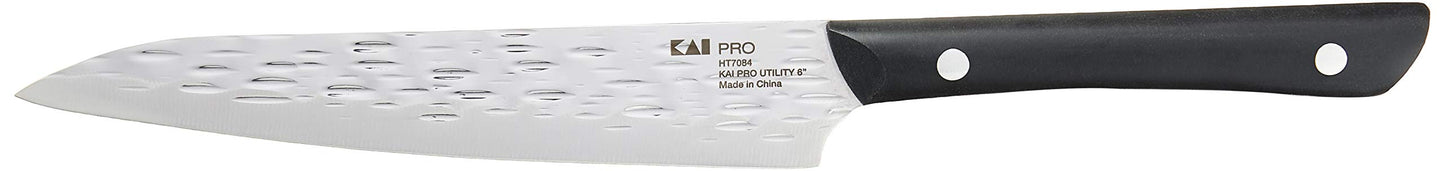 Kai PRO 6" Chef’s Knife, Hand Sharpened Kitchen Knife for Professional and Home Chefs, Japanese AUS6M Stainless Steel Blade, Full-Tang POM Handle, NSF Certified