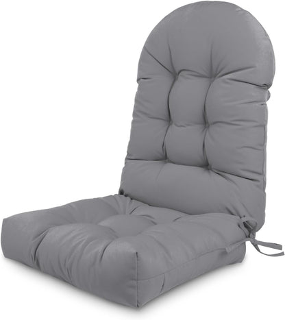 44x19x4in Adirondack Chair Cushion,Outdoor Waterproof Rocking Chair Cushion Gray Non-Slip High Back Patio Chair