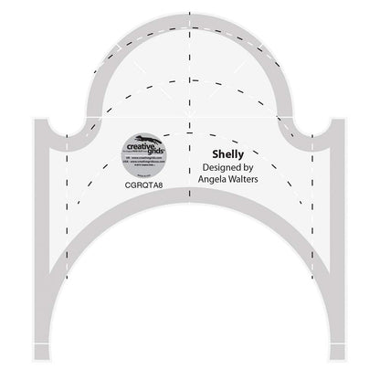 Creative Grids Machine Quilting Tool Shelly – CGRQTA8 – Made in USA Non-Slip Grip Acrylic Quilting & Sewing Template Ruler for Free-Motion Quilt Patchwork Design Sewing & Longarm Machines on Domestic