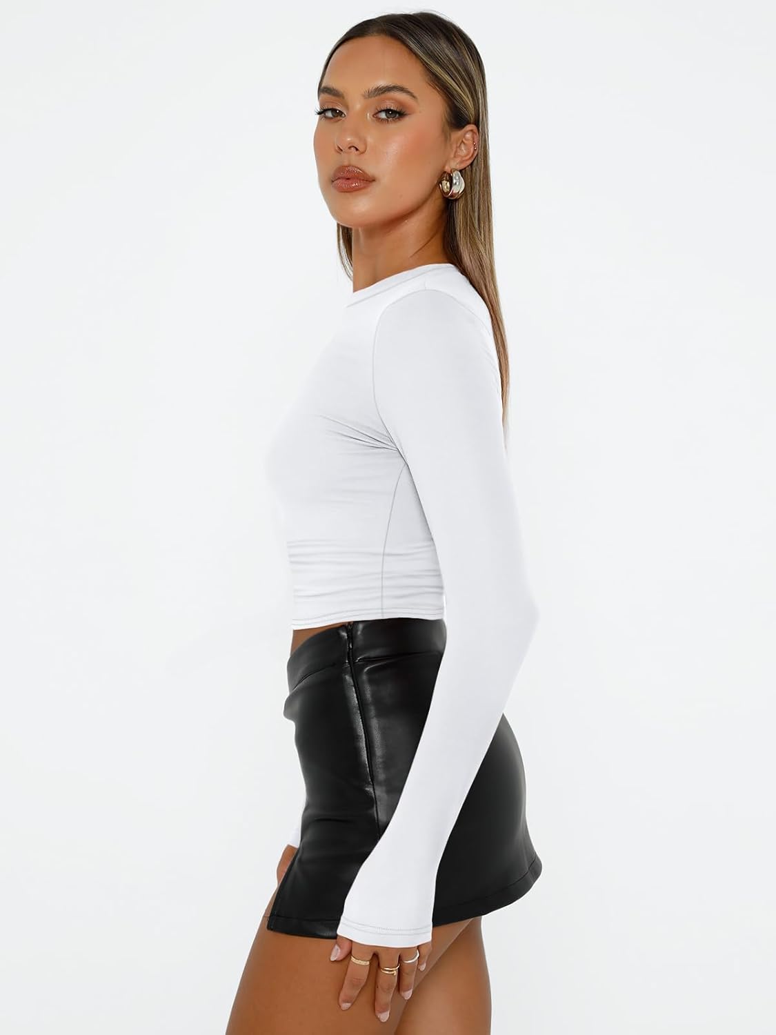 AUTOMET Womens Long Sleeve Shirts Basic Compression Going Out Crop Tops Fall Fashion Y2K Clothes 2025