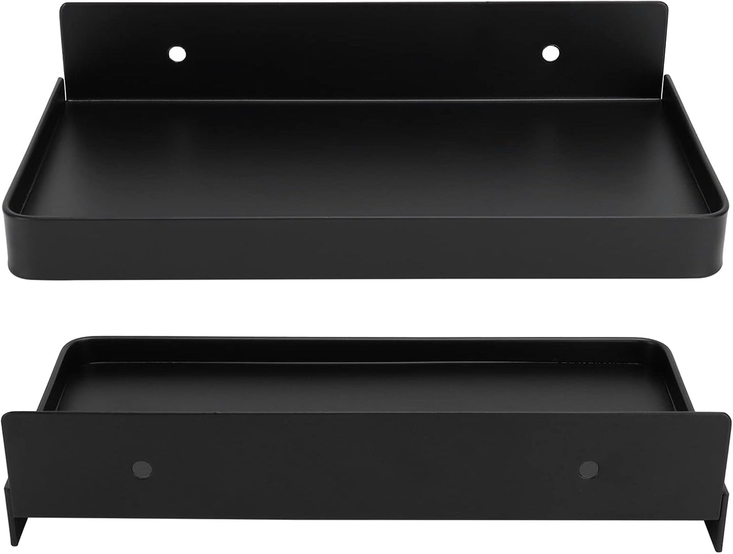 Walfront Stainless Steel Bathroom Phone Rack Holder, Wall Mounted Towel Storage Shelf, Black