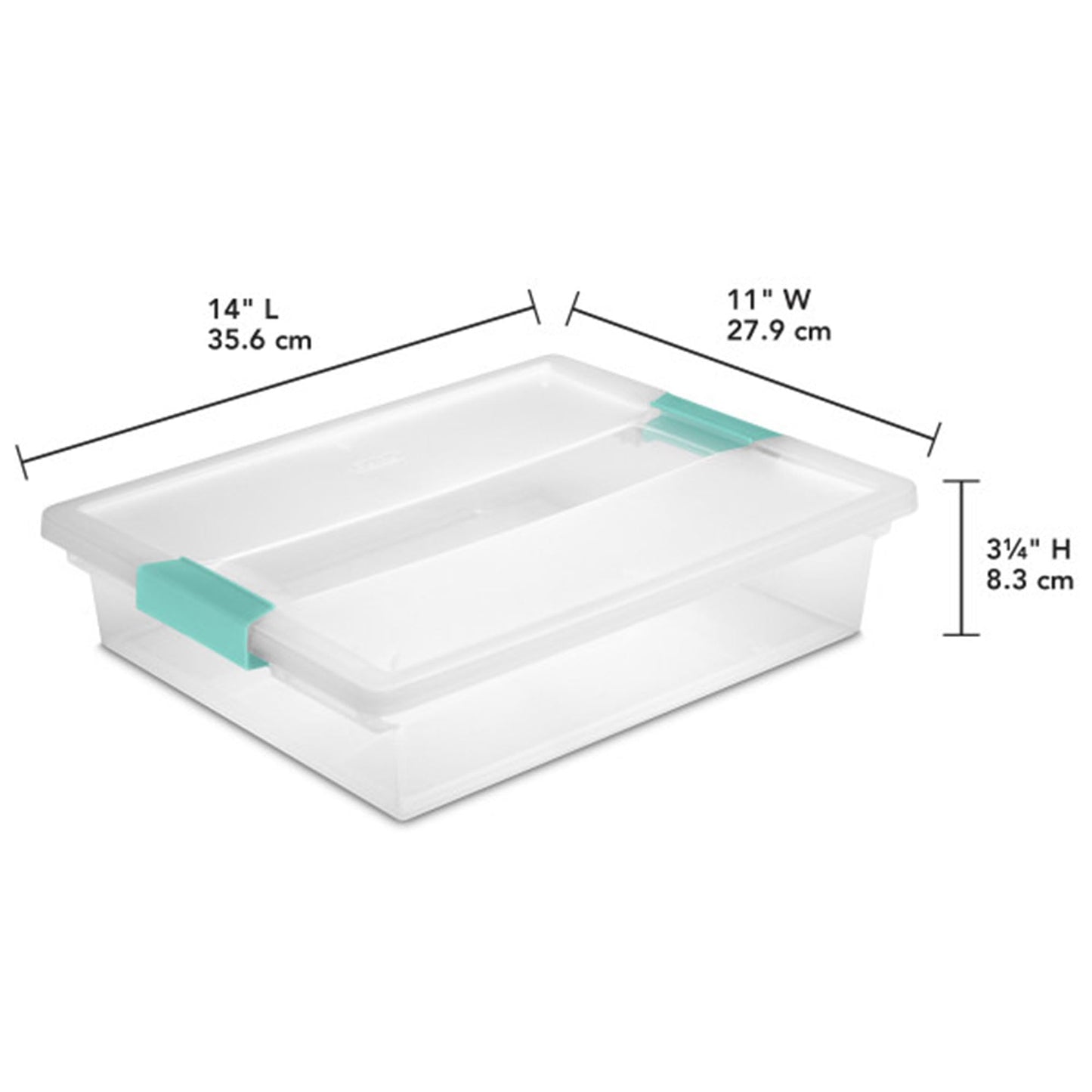 Sterilite 6-Pack Clip Box, Stackable Clear Plastic Bins with Latching Lids, Large - Writing, Arts or Crafts Supplies Storage Containers for Home, Office, Classroom and Workshop Organization