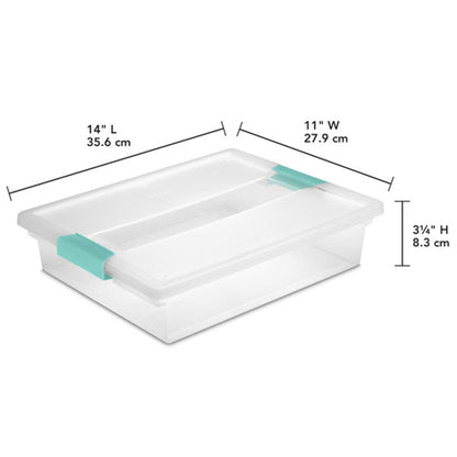 Sterilite 6-Pack Clip Box, Stackable Clear Plastic Bins with Latching Lids, Large - Writing, Arts or Crafts Supplies Storage Containers for Home, Office, Classroom and Workshop Organization
