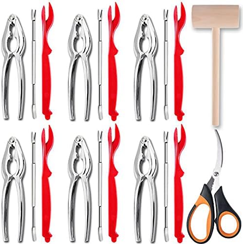 21 Set Set 6 6 6 1 1 Artcome Pcs Seafood Tools Nut Cracker includes Crab Crackers, Forks, Lobster Shellers, Lobster