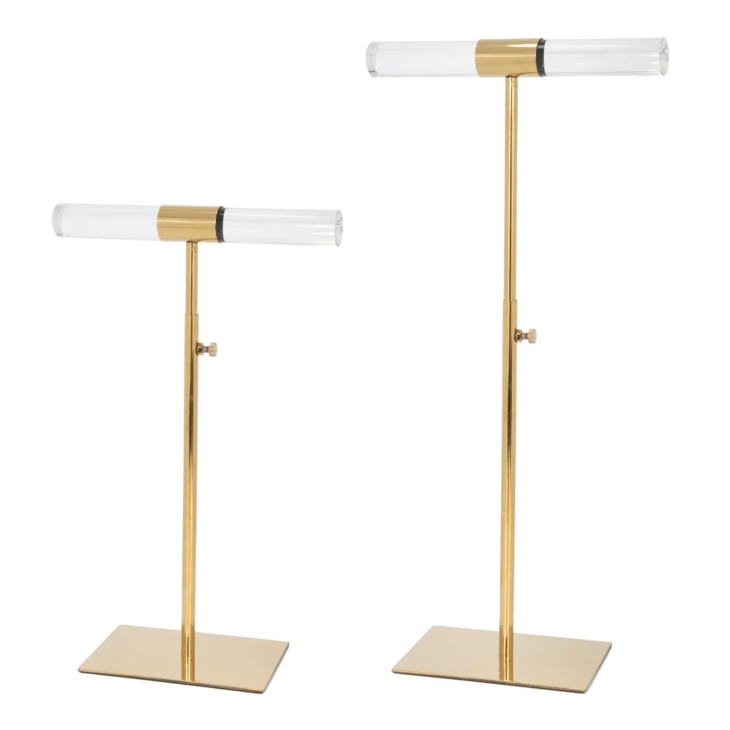 MCKECHSION Acrylic Jewelry Towers - Stainless Steel Long Necklace Stand, Adjustable Height Tabletop Jewelry Organizer for Home & Boutique
