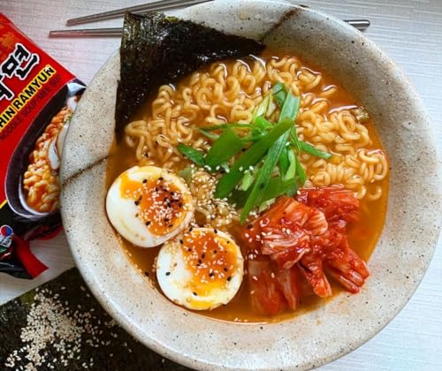 Nongshim Ramen Noodles, Gourmet Instant Ramen, Premium Microwavable Noodle Soup, Spicy Shin, Family Pack, 4.23 Ounce (Pack of 20)