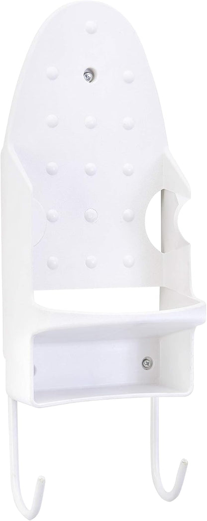 Woolite Wall Mount Iron and Ironing Board Organizer, Laundry Room Storage, Fits Most Irons, Easy Assembly, White