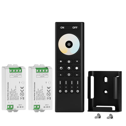BTF-LIGHTING 5050SMD FCOB COB Dimming RF 2.4GHz Wireless Remote RC01RFB &4PCS C01RF Tuya Controller Kit 4 Zones Group Control PWM Single Color (+V -V) 2pin LED Neon Rope Light DC5V DC12V DC24V