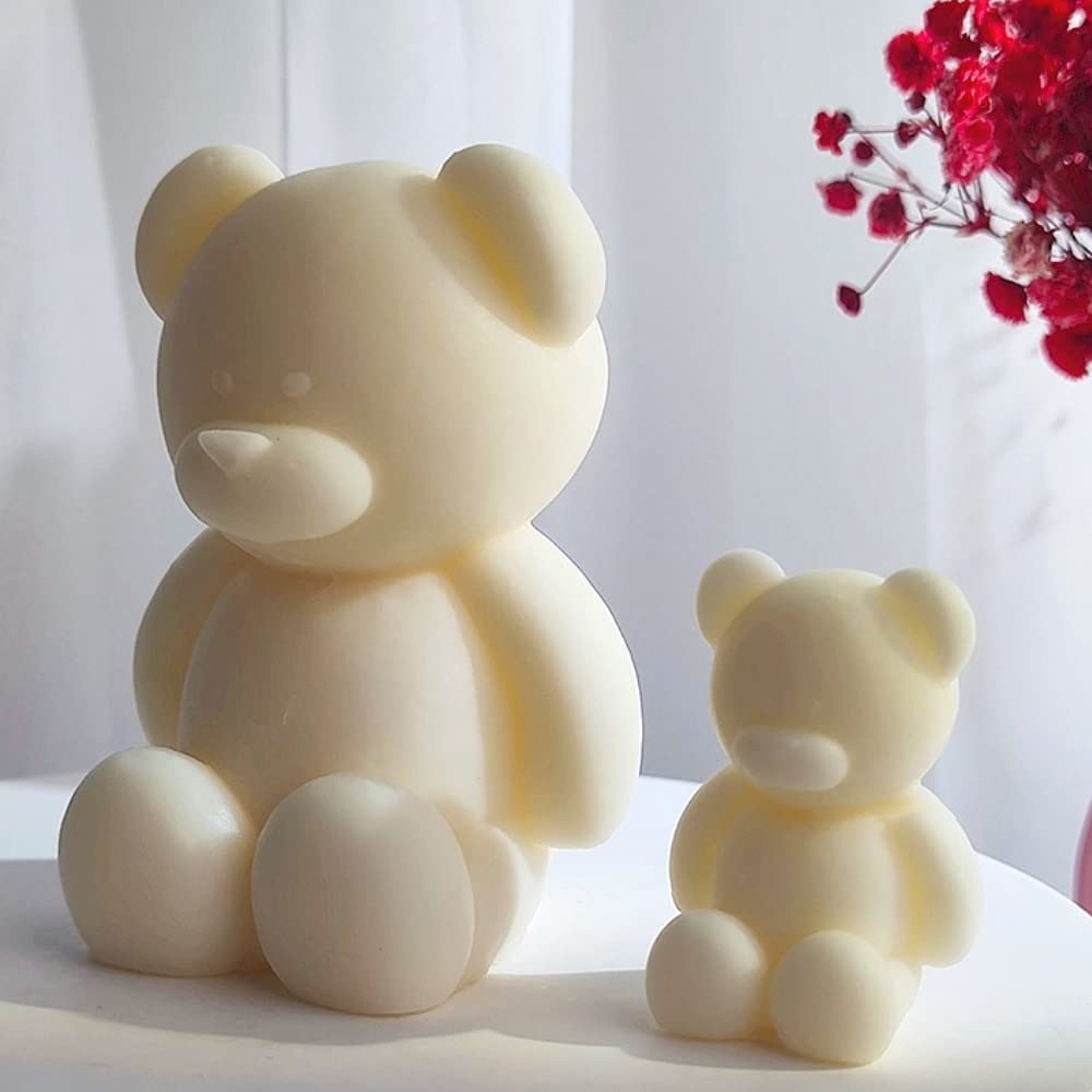 Big Sitting Bear Candle Mold,Silicone Molds for Wax Resin DIY Candles Handmade Soap Mould, Hand Crafts for Home Wedding Party Decoration