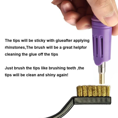 Hotfix Rhinestone Applicator, 7 in 1 Professional Iron-on DIY Hot Fix Tool Rhinestone Setter Applicator Wand Crystal Gem Tool Kit with 7 Different Sizes Tips and Support Stand (Purple)