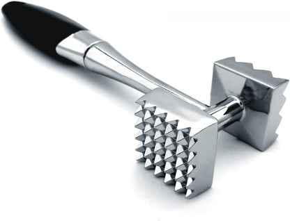 Meat Tenderizer Tool, 8.8 inches Dual-Sided Nails Meat Mallet with Rubber Comfort Grip Handle for Steak, Chicken, Fish