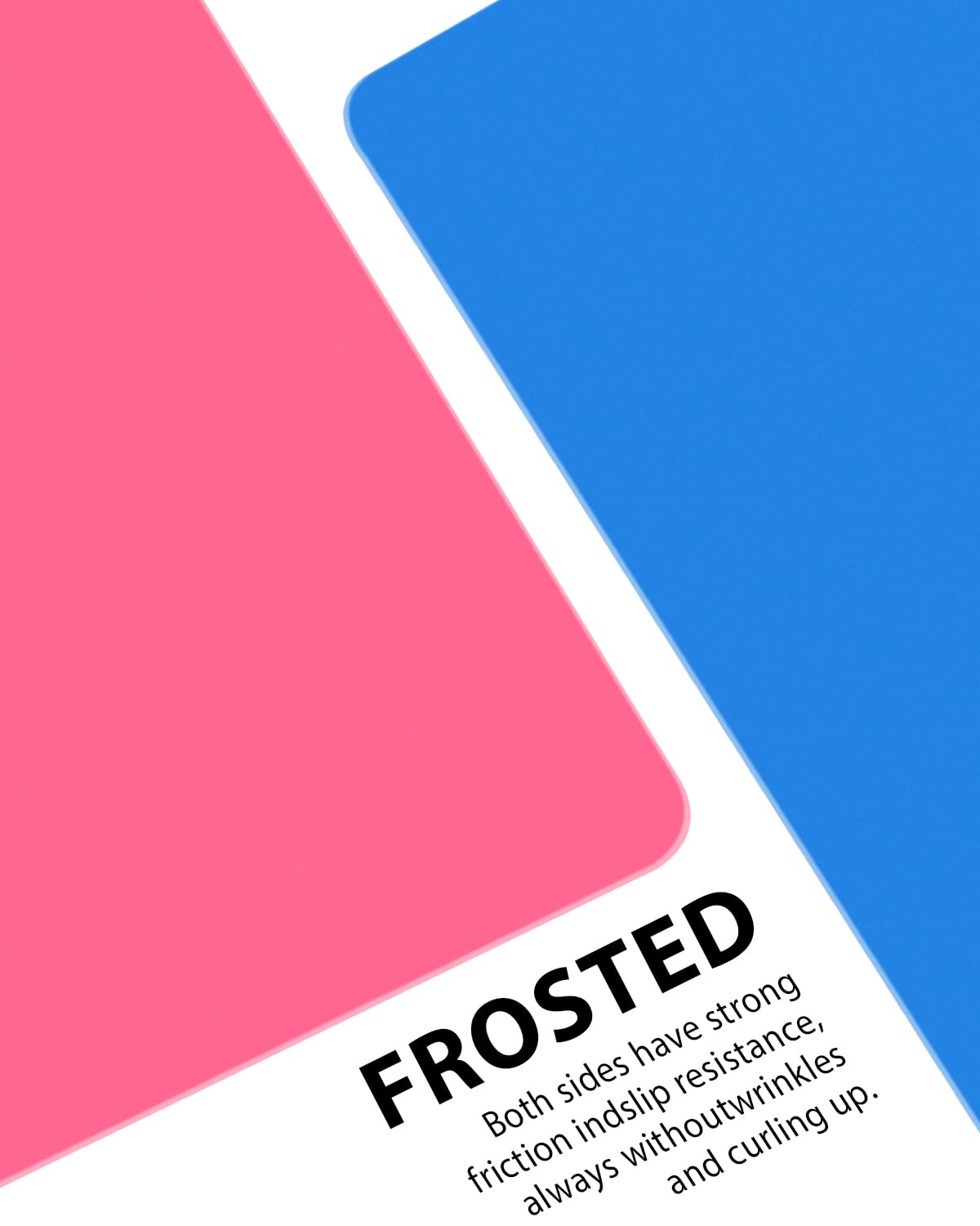 Silicone Mat Large, IKOCO 23.6"x15.7" Silicone Craft Mat for Playdough and Nonstick Resin Molds Sheets for Crafts, Paint, Clay, Blue and Rose Red