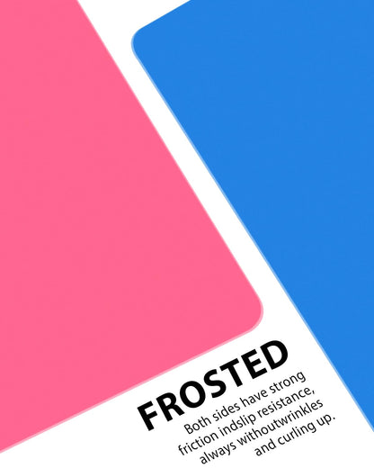 Silicone Mat Large, IKOCO 23.6"x15.7" Silicone Craft Mat for Playdough and Nonstick Resin Molds Sheets for Crafts, Paint, Clay, Blue and Rose Red