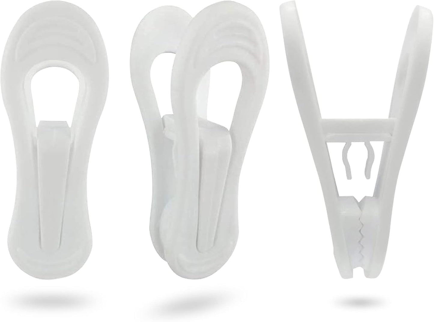 Hanger Clips 30 Pack - Multi-Purpose Finger Clips for Plastic Clothes Hangers, White