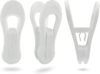 Hanger Clips 30 Pack - Multi-Purpose Finger Clips for Plastic Clothes Hangers, White