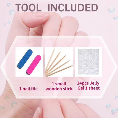 10Pcs Press On Nails - MAGLFELL Handmade Stiletto Pink Fake Nails, 3D Pink Carved Flower, and Gold Plated Accessories Design, Reusable Artificial False Nails for Women Acrylic Nails Kit (Size S)